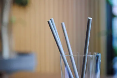 Use of biodegradable bamboo straws made from dietary fibers